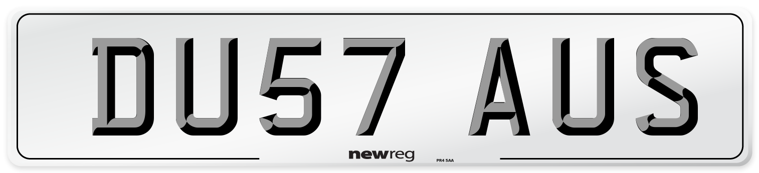 DU57 AUS Number Plate from New Reg